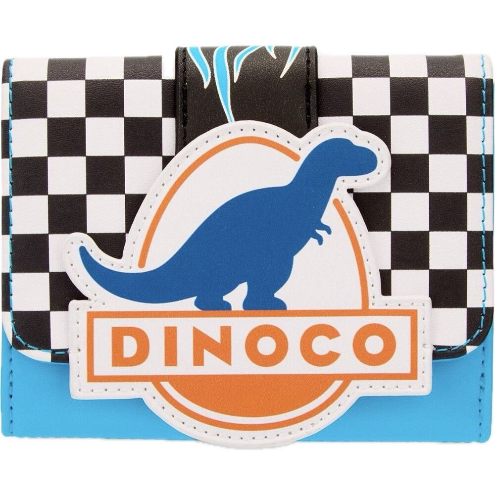 Loungefly Disney Pixar Cars Lightning McQueen Dinoco Checkered Wallet NWT